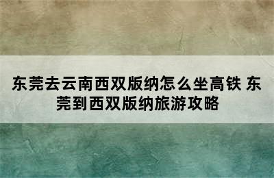 东莞去云南西双版纳怎么坐高铁 东莞到西双版纳旅游攻略